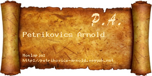 Petrikovics Arnold névjegykártya